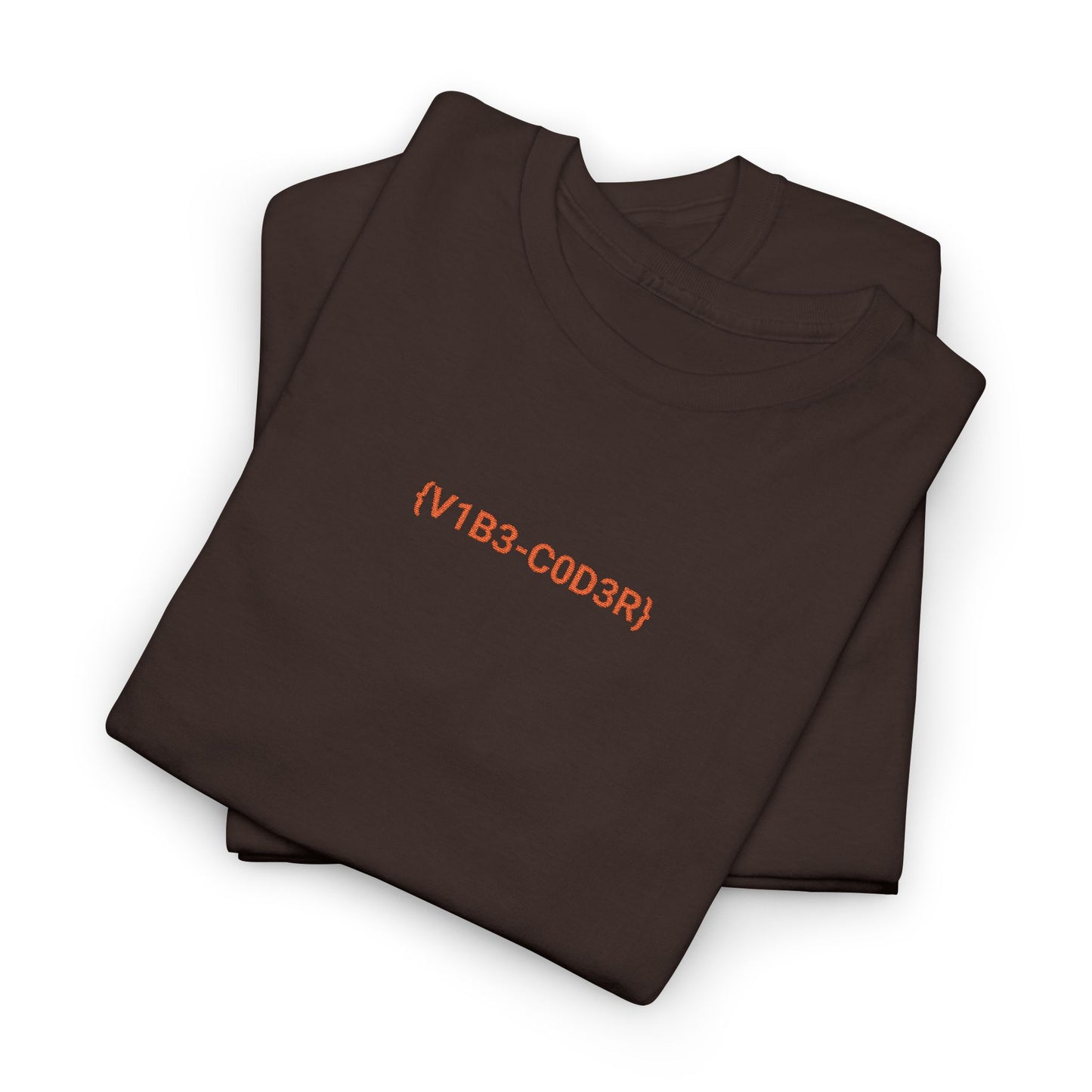 Vibe Coder Unisex Cotton Tee | Orange Embroidery Thread
