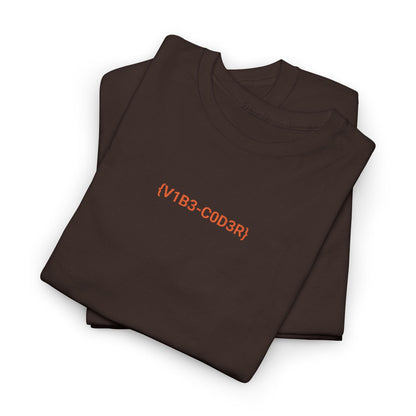 Vibe Coder Unisex Cotton Tee | Orange Embroidery Thread