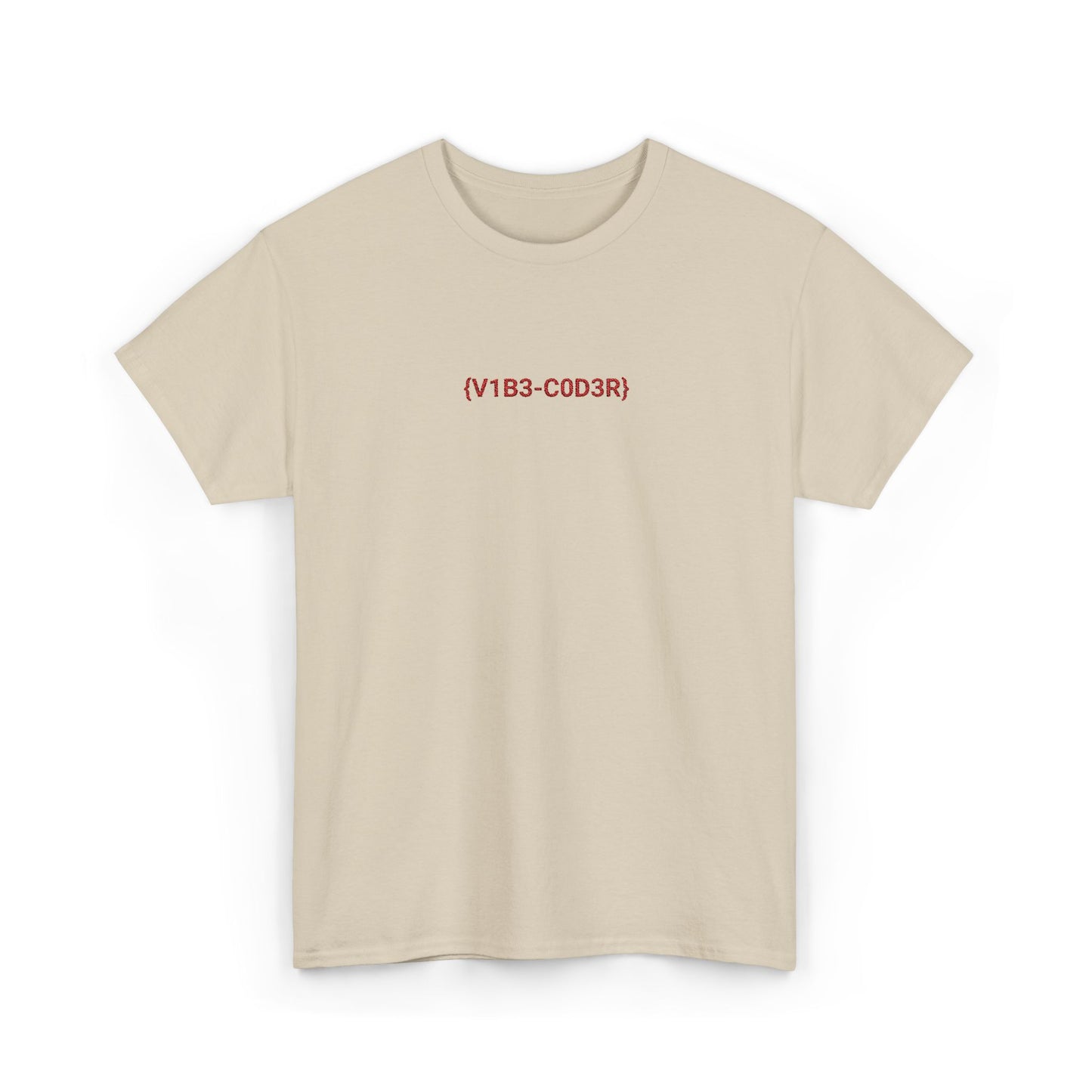 Vibe Coder Unisex Cotton Tee | Red Embroidery Thread