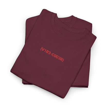 Vibe Coder Unisex Cotton Tee | Red Embroidery Thread
