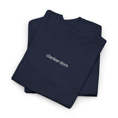 Clanker Dom Unisex Cotton Tee | White Embroidery Thread