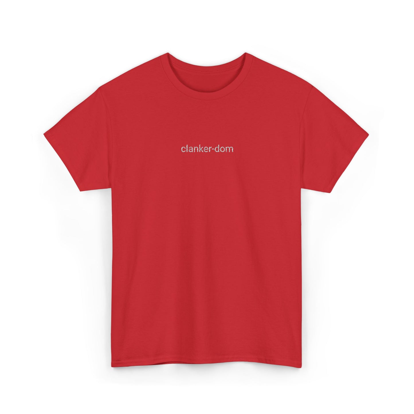 Clanker Dom Unisex Cotton Tee | White Embroidery Thread