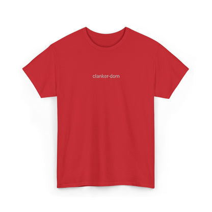Clanker Dom Unisex Cotton Tee | White Embroidery Thread