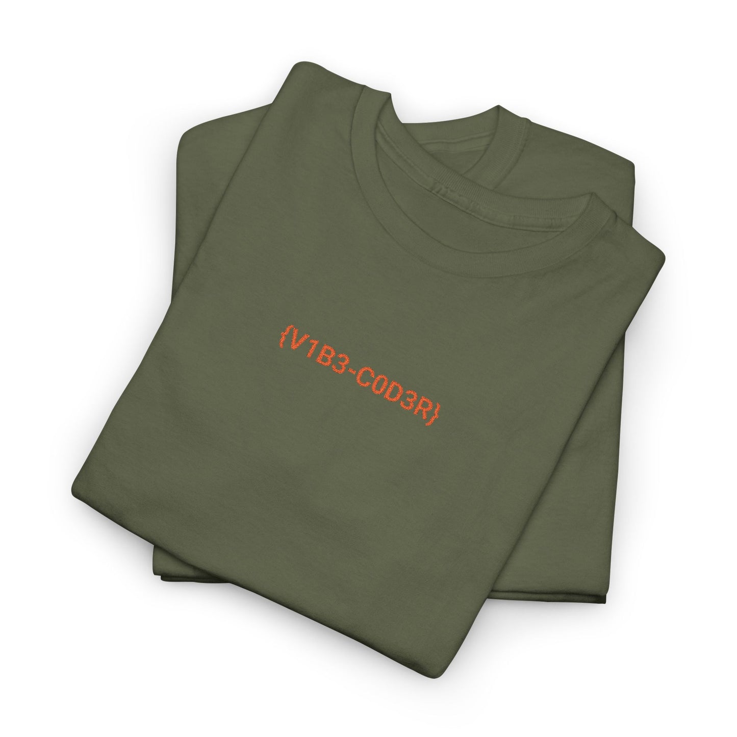 Vibe Coder Unisex Cotton Tee | Orange Embroidery Thread