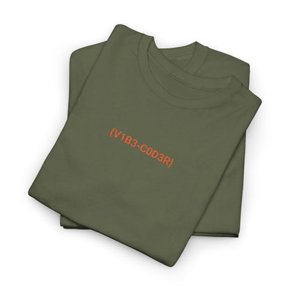 Vibe Coder Unisex Cotton Tee | Orange Embroidery Thread