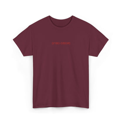 Vibe Coder Unisex Cotton Tee | Red Embroidery Thread