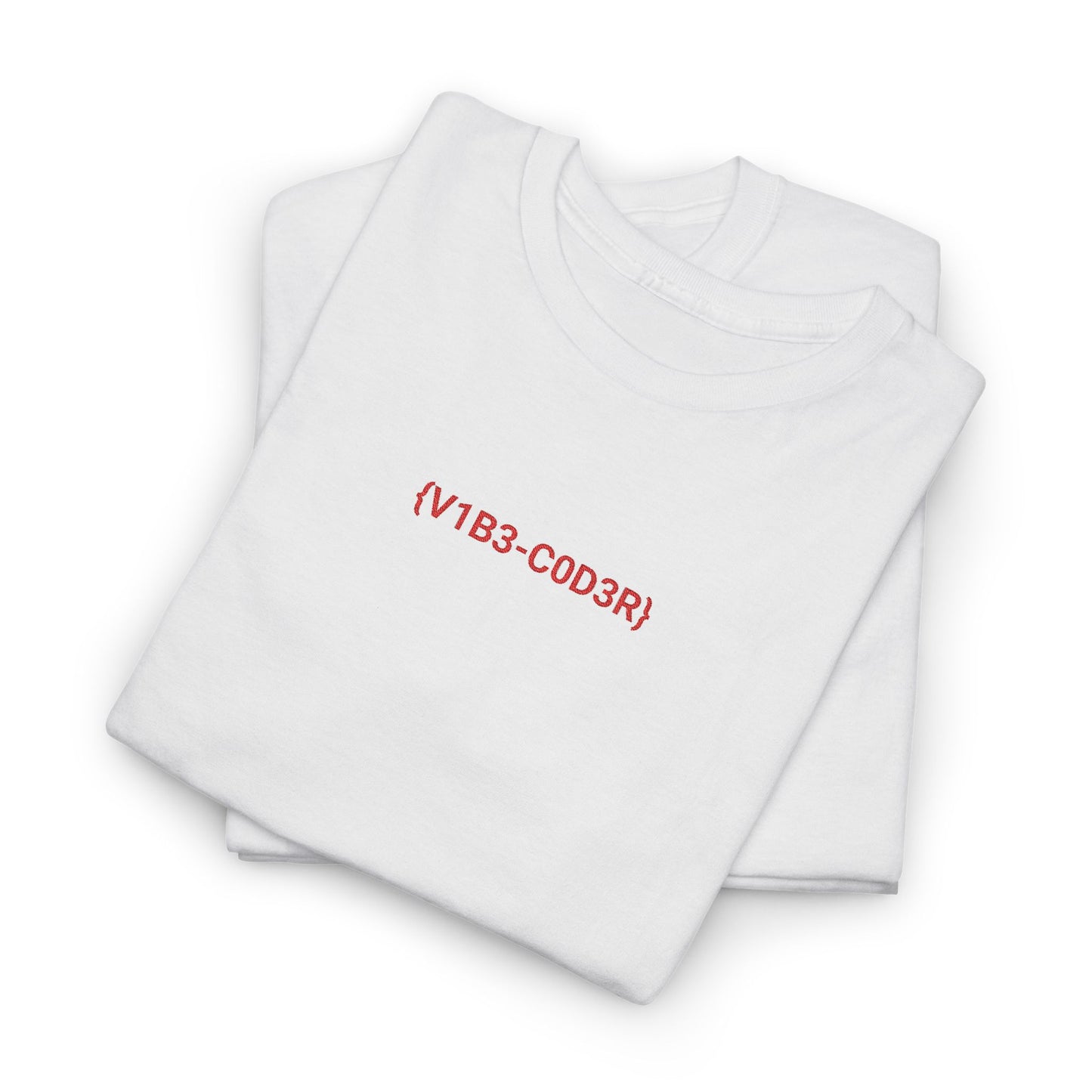 Vibe Coder Unisex Cotton Tee | Red Embroidery Thread