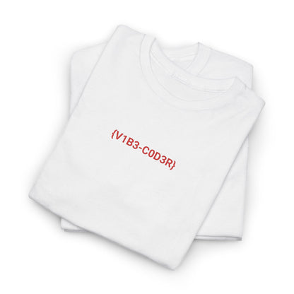 Vibe Coder Unisex Cotton Tee | Red Embroidery Thread