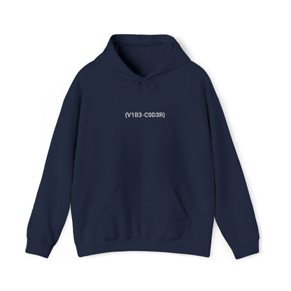 Vibe Coder Unisex Hoodie | White Embroidery Thread