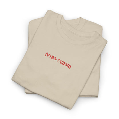Vibe Coder Unisex Cotton Tee | Red Embroidery Thread