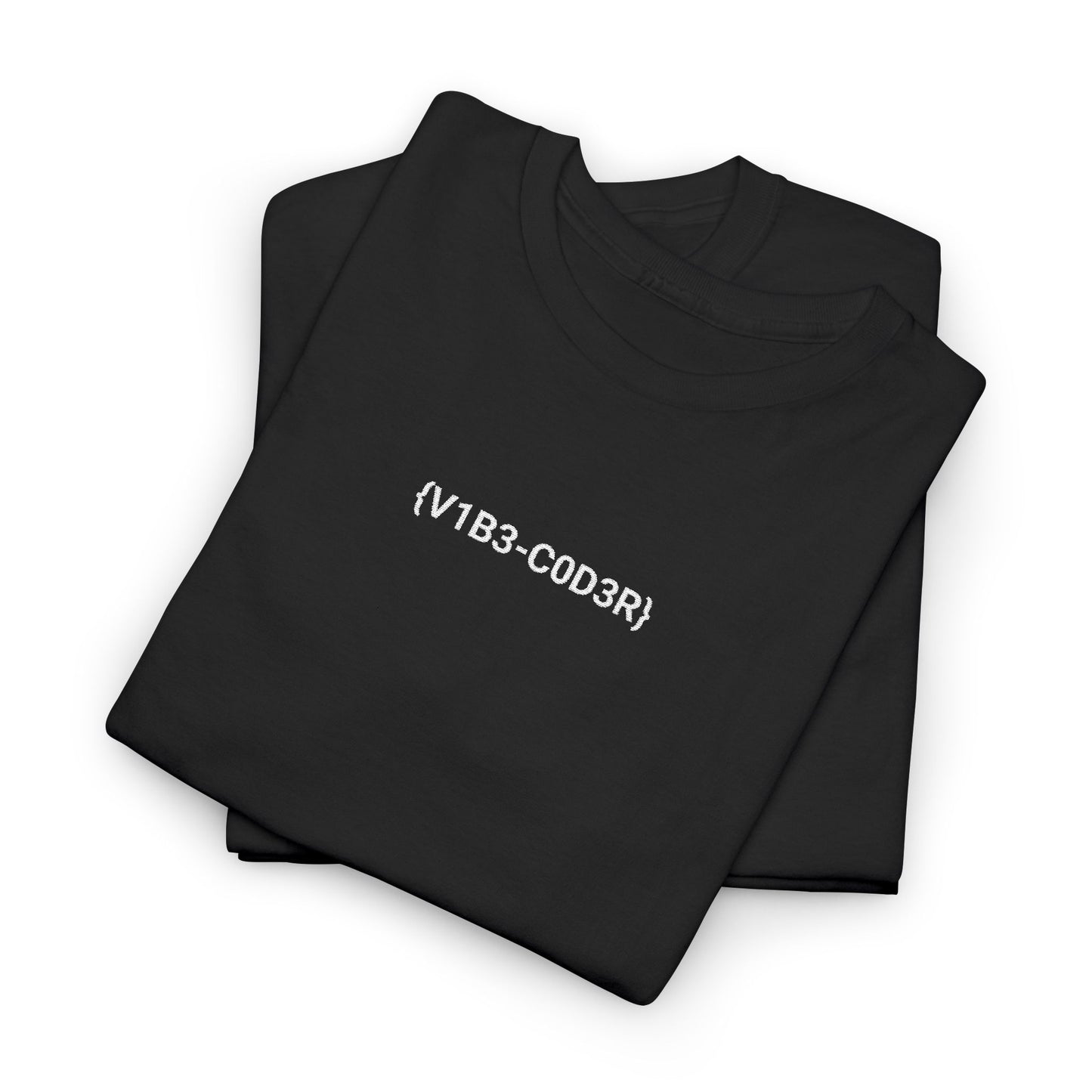 Vibe Coder Unisex Cotton Tee | White Embroidery Thread