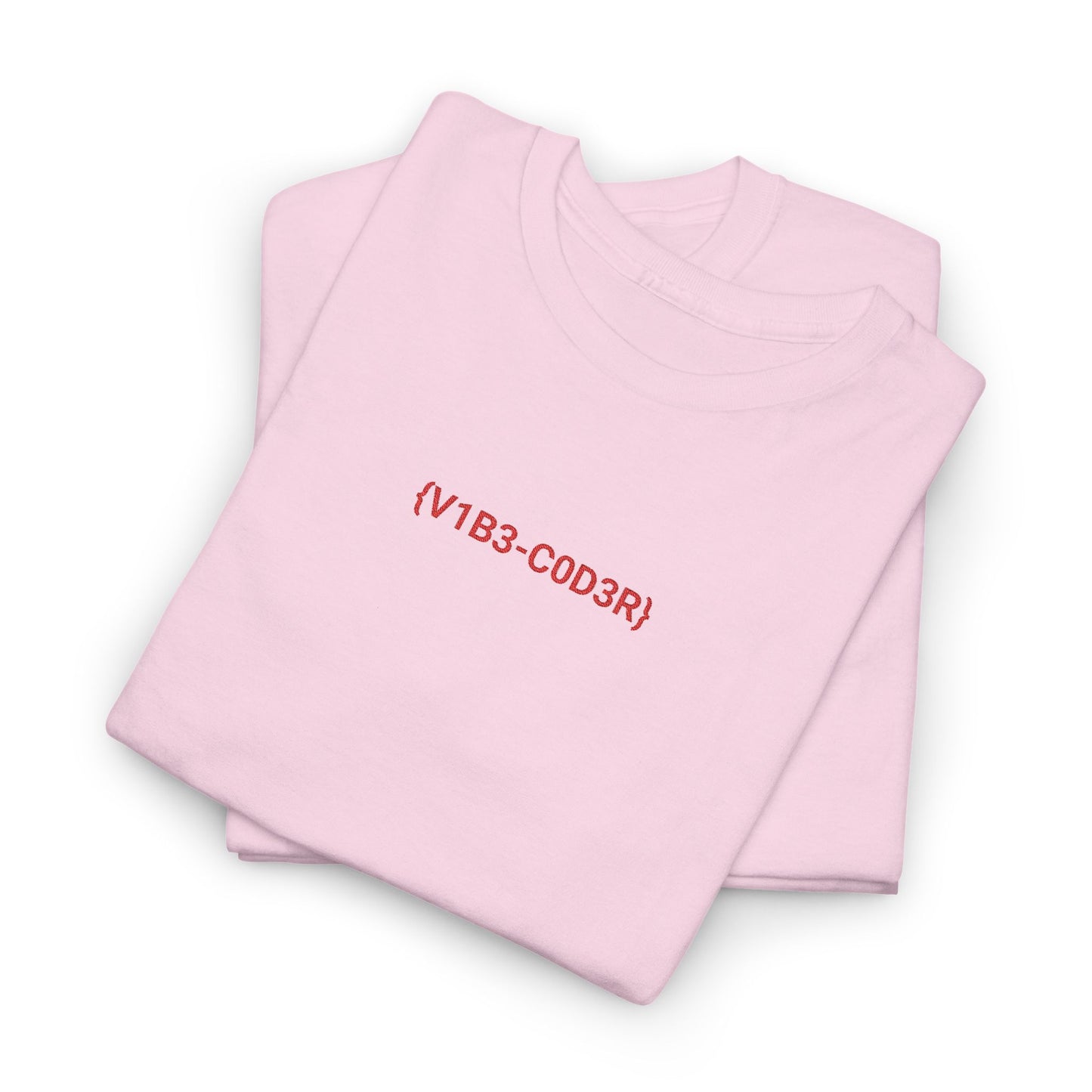 Vibe Coder Unisex Cotton Tee | Red Embroidery Thread