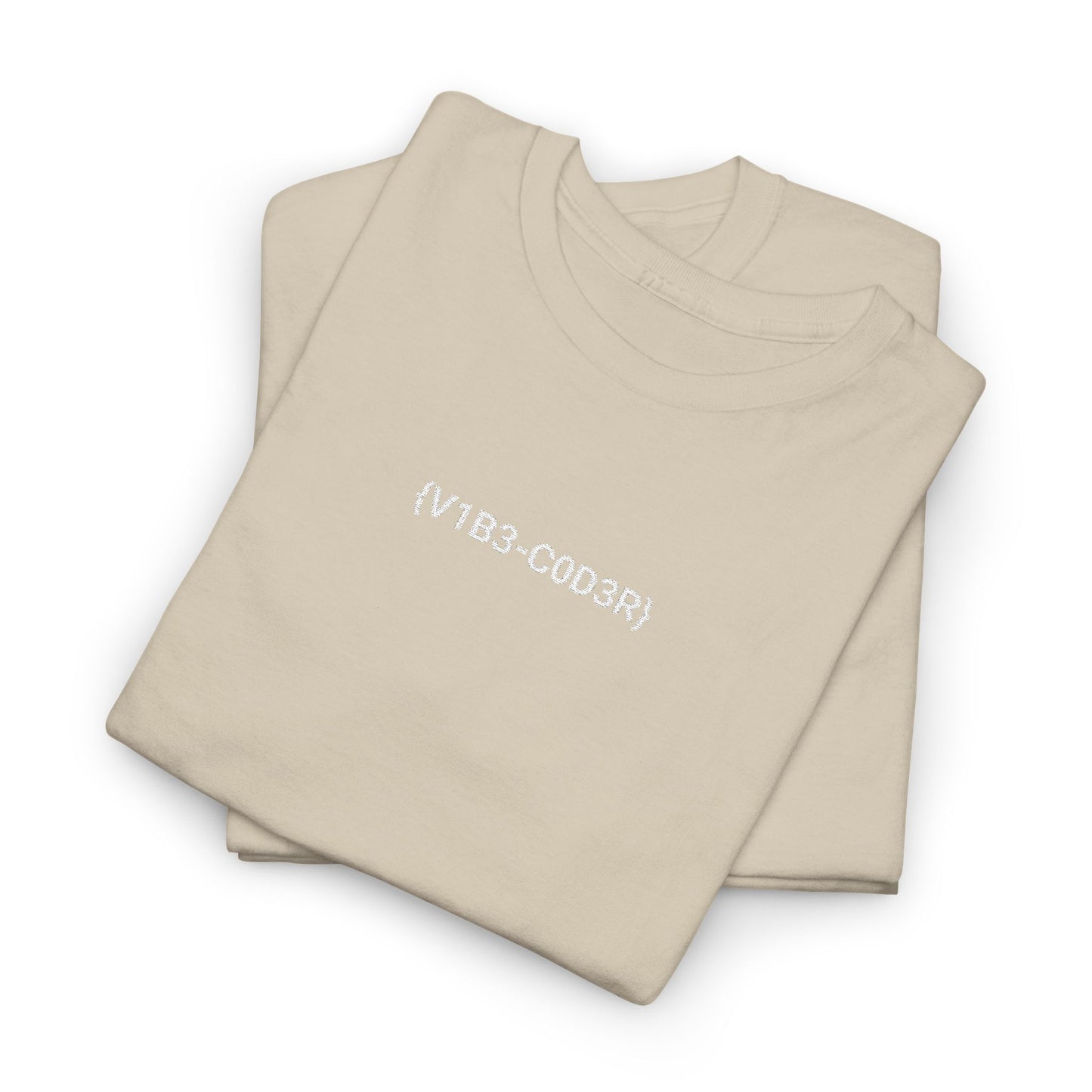 Vibe Coder Unisex Cotton Tee | White Embroidery Thread