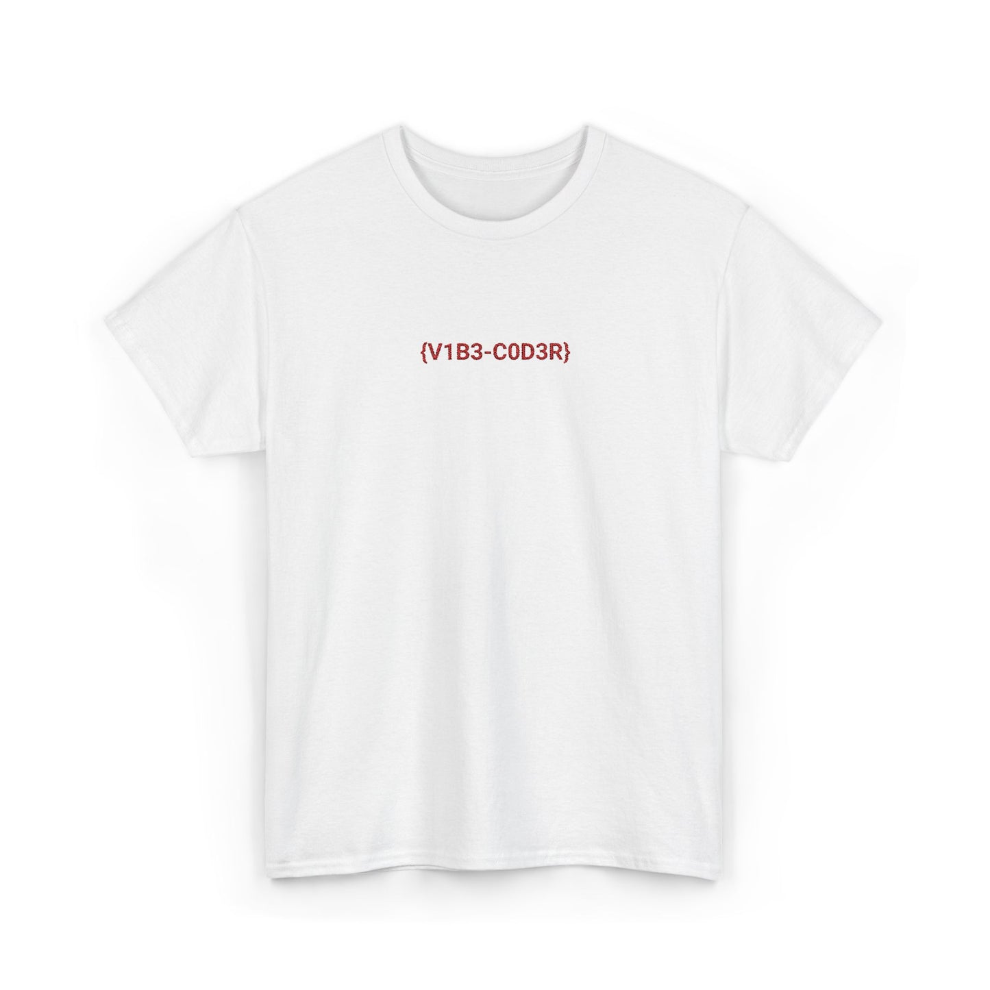 Vibe Coder Unisex Cotton Tee | Red Embroidery Thread