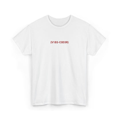Vibe Coder Unisex Cotton Tee | Red Embroidery Thread