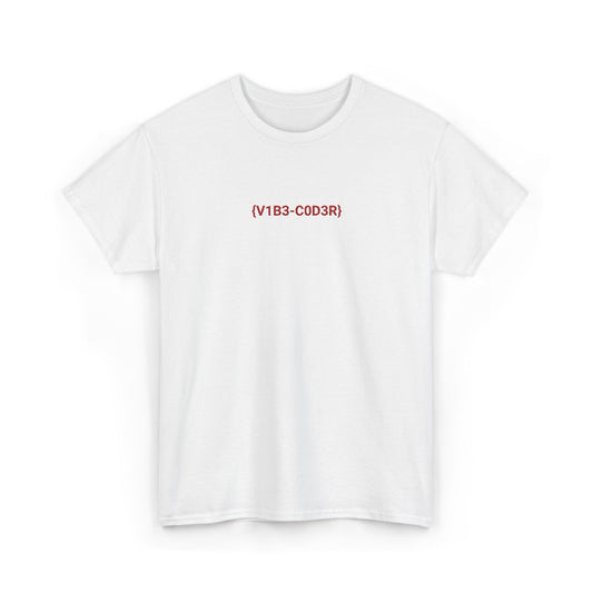 Vibe Coder Unisex Cotton Tee | Red Embroidery Thread