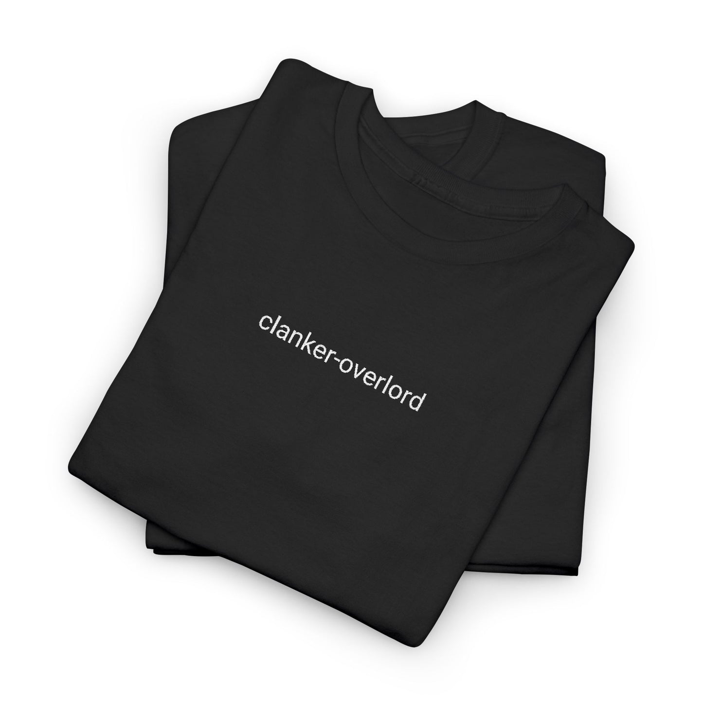 Clanker Overlord Unisex Cotton Tee | White Embroidery Thread