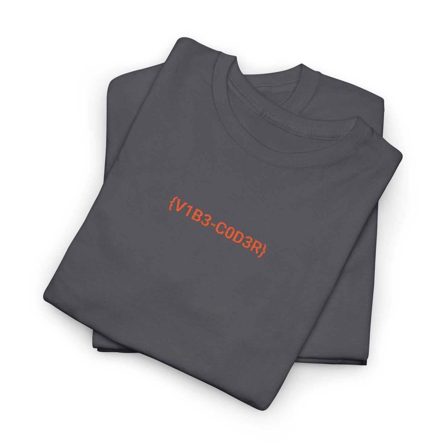 Vibe Coder Unisex Cotton Tee | Orange Embroidery Thread