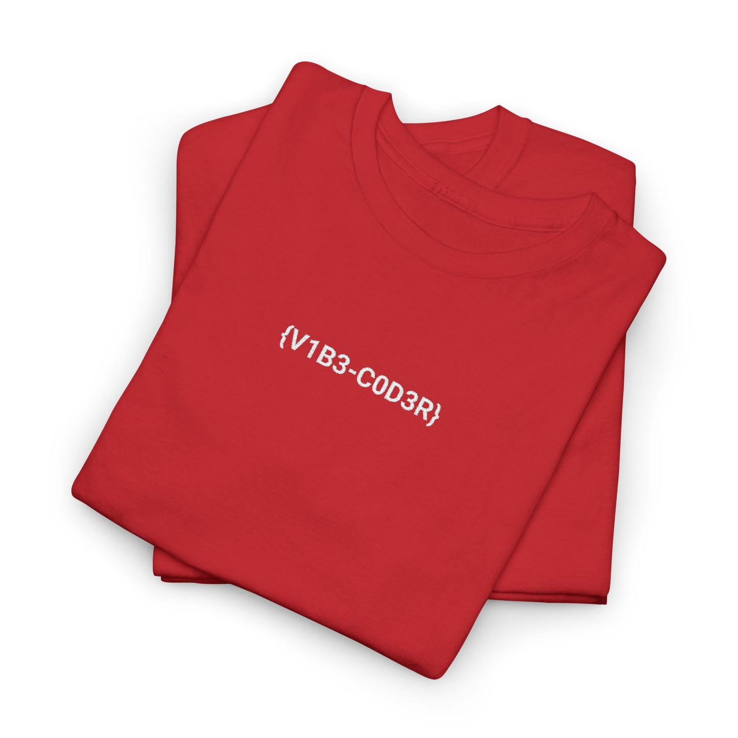 Vibe Coder Unisex Cotton Tee | White Embroidery Thread