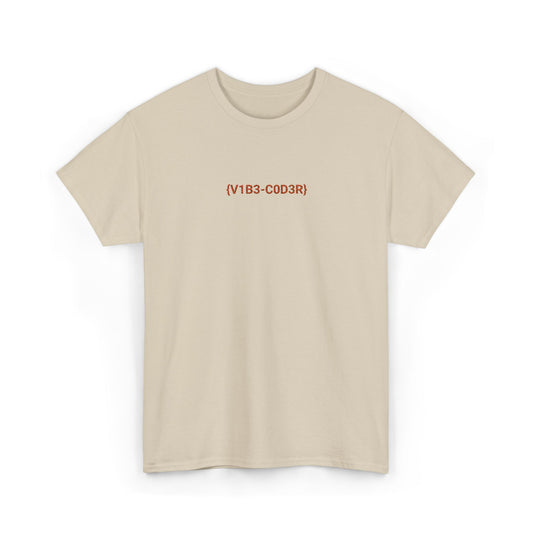 Vibe Coder Unisex Cotton Tee | Orange Embroidery Thread