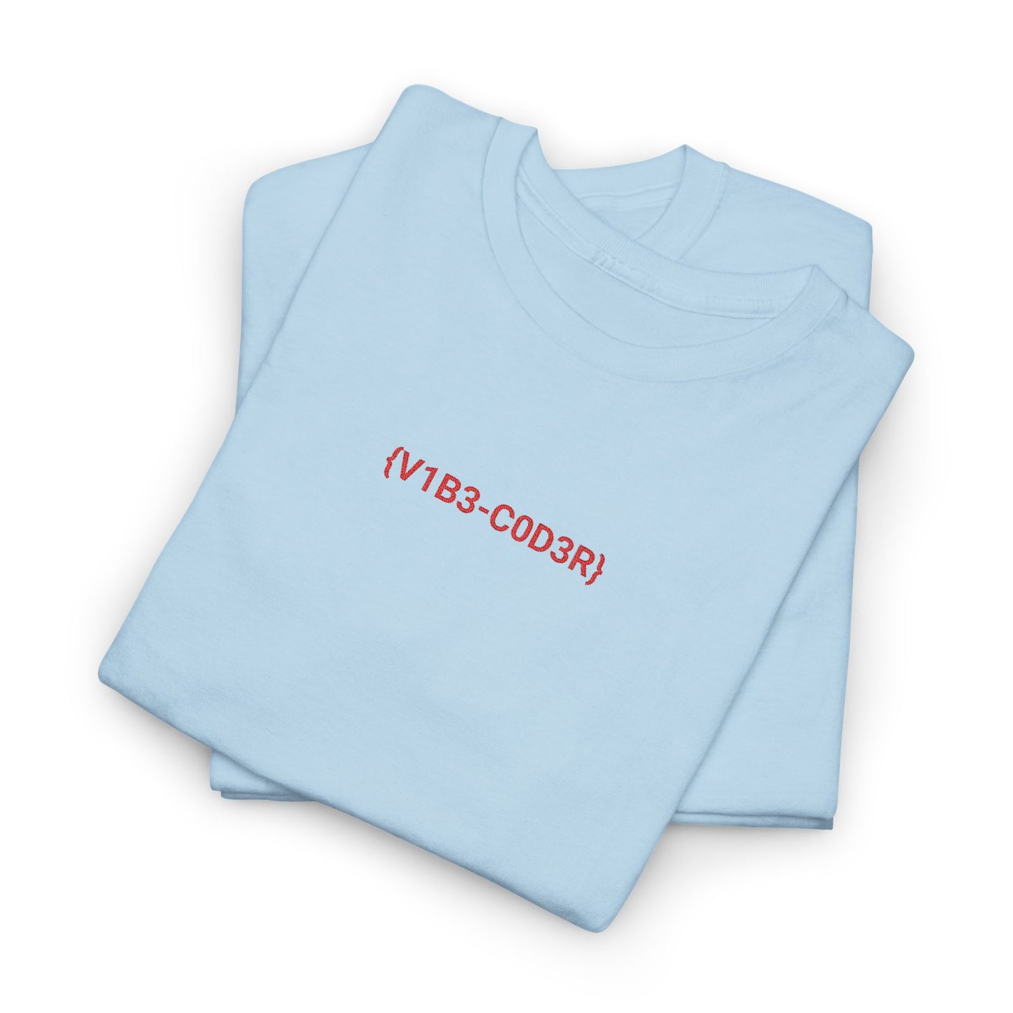Vibe Coder Unisex Cotton Tee | Red Embroidery Thread